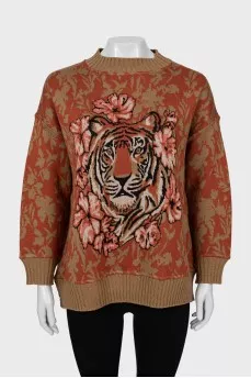 Oversized sweater with print
