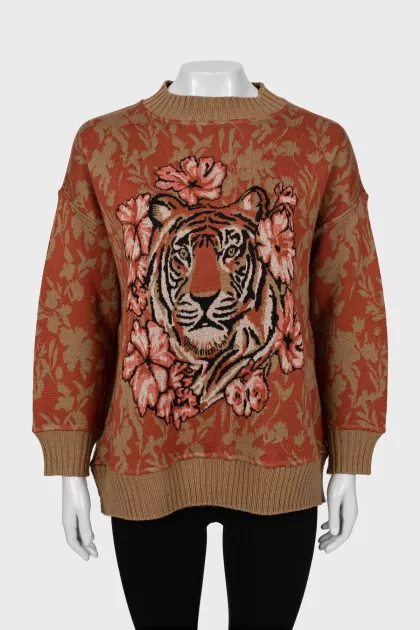 Oversized sweater with print
