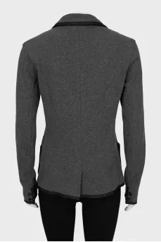 Gray jacket with embroidered logo