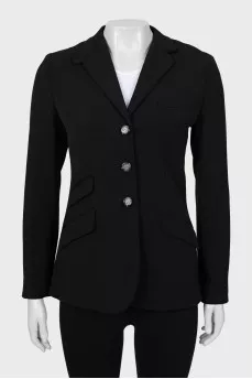 Black fitted wool jacket