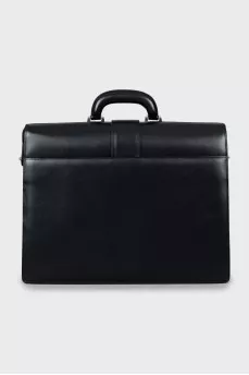 Men's leather briefcase with tag