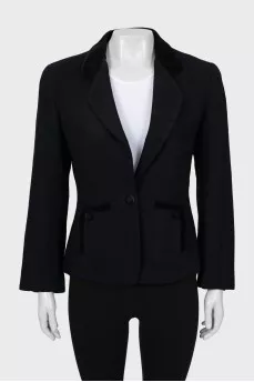 Fitted jacket with velour inserts