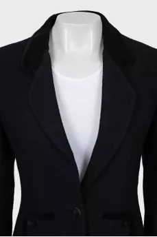 Fitted jacket with velour inserts