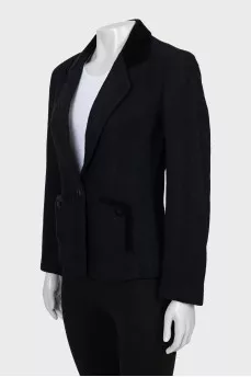Fitted jacket with velour inserts