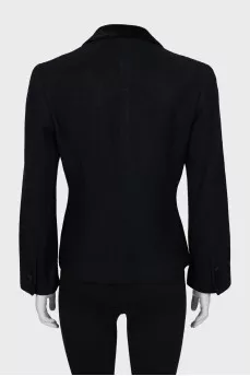 Fitted jacket with velour inserts