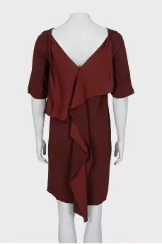 Dress with V-neck on the back