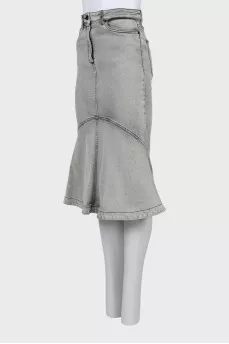 Gray denim skirt