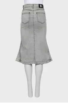 Gray denim skirt