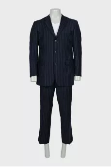 Men's striped wool suit