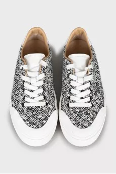 Men's sneakers with weave on the sole