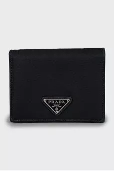 Textile wallet with brand logo