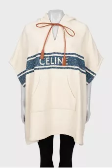 Cape with hood and branded logo