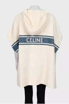 Cape with hood and branded logo