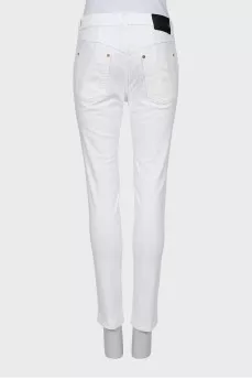 White mid rise skinny jeans