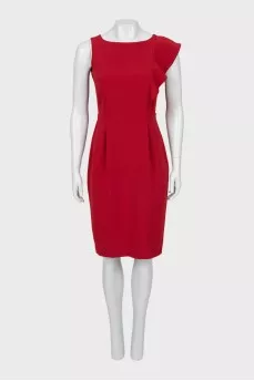 Red dress with frill