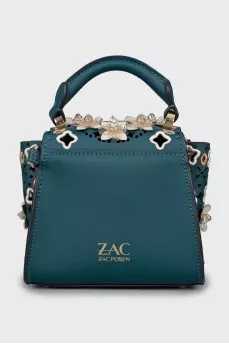 Mini bag with perforation and embroidery