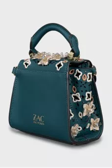 Mini bag with perforation and embroidery