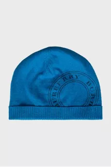 Knitted hat with brand logo
