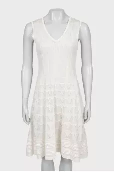 White knitted sleeveless dress
