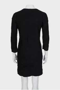 Wool dress with relief pattern