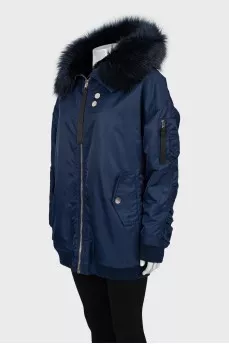 Blue jacket with fur inside