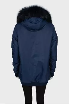 Blue jacket with fur inside