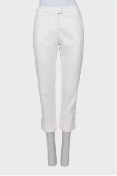 White linen and cotton trousers