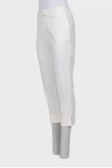 White linen and cotton trousers