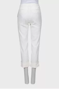 White linen and cotton trousers