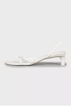 White sandals with leather straps