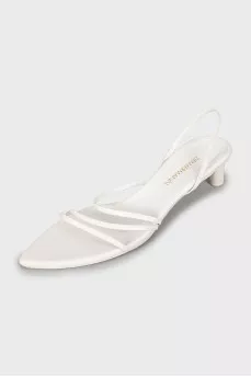 White sandals with leather straps