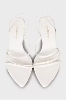 White sandals with leather straps