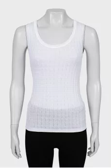 Knitted white tank top