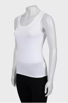 Knitted white tank top
