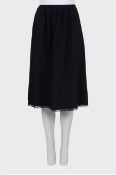 Skirt with elastic band decorated with lace