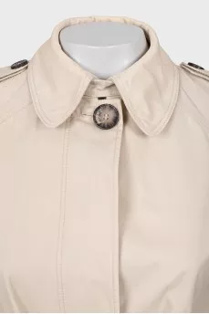 Cropped trench coat with belt