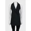 Black vest with open back
