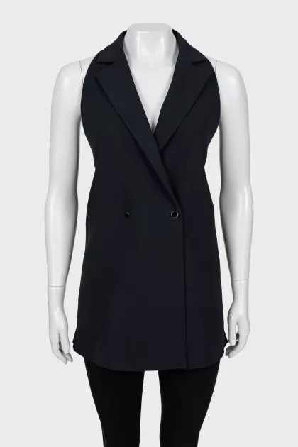 Black vest with open back