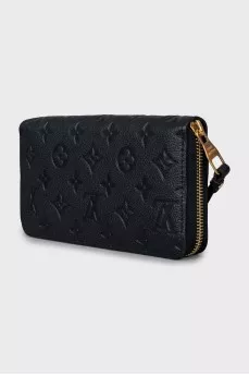 Leather wallet with embossed print