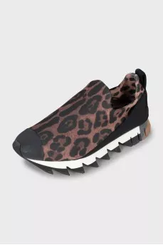 Textile sneakers in animal print