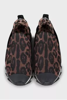 Textile sneakers in animal print