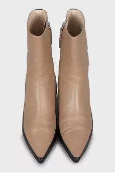 Leather ankle boots with accent sole