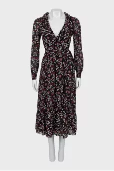Printed Ruffle Maxi Dress
