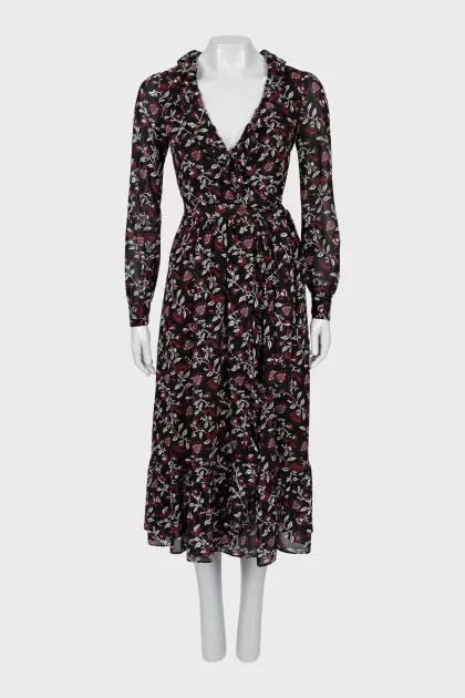 Printed Ruffle Maxi Dress