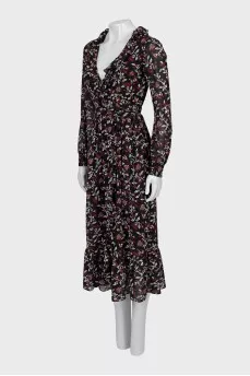 Printed Ruffle Maxi Dress