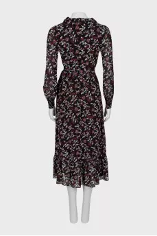 Printed Ruffle Maxi Dress
