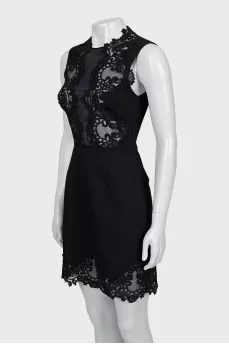Fitted mini dress with lace