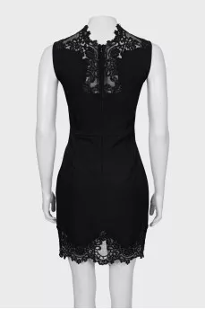 Fitted mini dress with lace