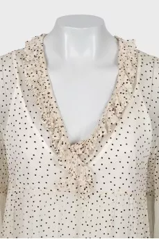 Polka Dot Print Midi Dress