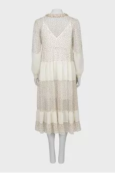 Polka Dot Print Midi Dress